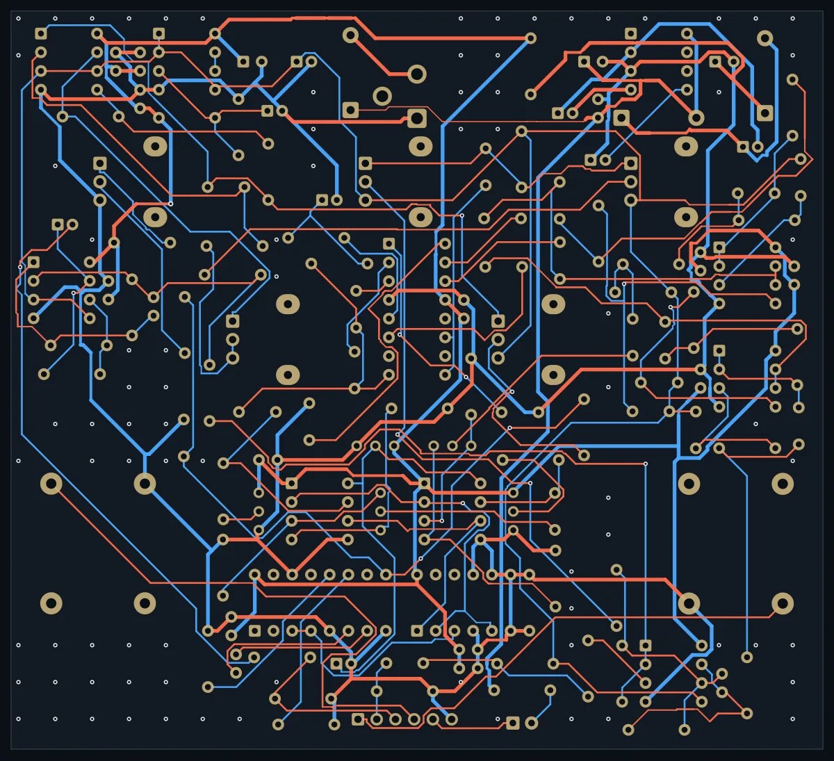 Analog BBD gecikme pedalı, delikli montaj, 2 katman