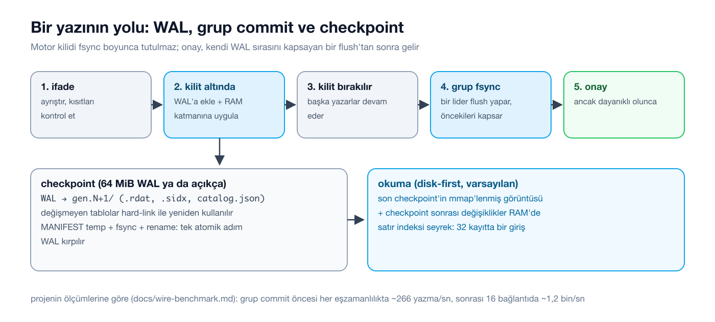 Bir yazının yolu: WAL, grup commit ve checkpoint